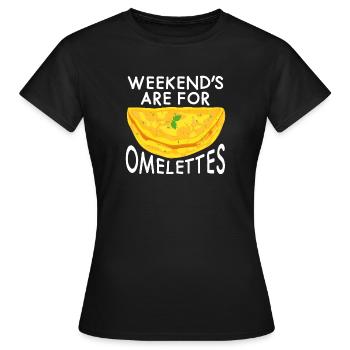 Les week-ends sont pour Omelettes Omelette Œufs Œufs Café - T-shirt Femme - noir - Devant - AI Model Female 172 dark (172cm)
