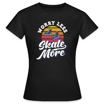 Fille en ligne patins à roulettes patinage à roulettes - T-shirt Femme - noir - Devant - AI Model Female 172 dark (172cm)