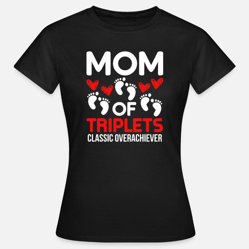 Mère de triplés triplés maman enceinte - T-shirt Femme - noir