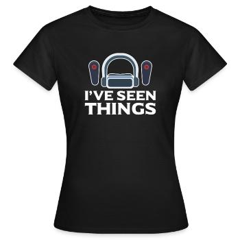 VR Glasses Virtual Reality Gamer Virtual Zocken - Women's T-Shirt - black - Front - AI Model Female 172 dark (172cm)