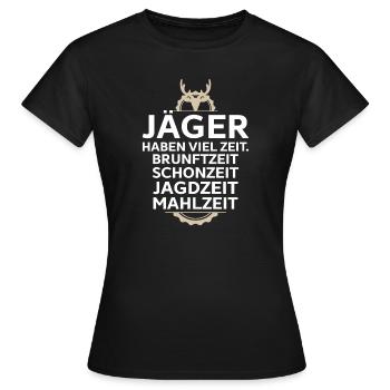 Jägermeisterin Jägerin Jäger Jagd Jagen Hirsch - Frauen T-Shirt - Schwarz - Vorne - AI Model Female 172 dark (172cm)