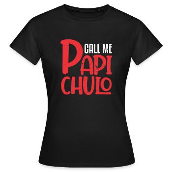 Call Me Papi Chulo Sugar Daddy Dad Papa - T-shirt Femme - noir - Devant - AI Model Female 172 dark (172cm)