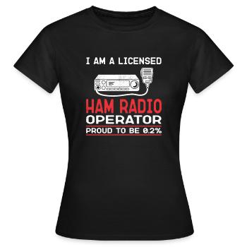Radio amateur Ham Radio Radio Radio Amateufunker - T-shirt Femme - noir - Devant - AI Model Female 172 dark (172cm)