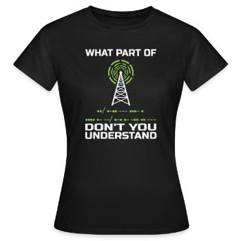 Radio amateur Ham Radio Radio Radio Amateufunker - T-shirt Femme - noir - Devant - AI Model Female 172 dark (172cm)