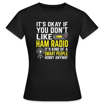 Radio amateur Ham Radio Radio Radio Amateufunker - T-shirt Femme - noir - Devant - AI Model Female 172 dark (172cm)
