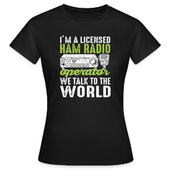 Radio amateur Ham Radio Radio Radio Amateufunker - T-shirt Femme - noir - Devant - AI Model Female 172 dark (172cm)