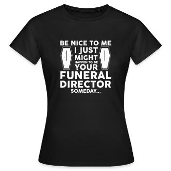 Bestatter Beerdigung Leichenwagen Bestatter - Frauen T-Shirt - Schwarz - Vorne - AI Model Female 172 dark (172cm)