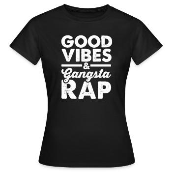 Gangsta Musik Deutschrap Rapper Hip Hop Rappen - Frauen T-Shirt - Schwarz - Vorne - AI Model Female 172 dark (172cm)