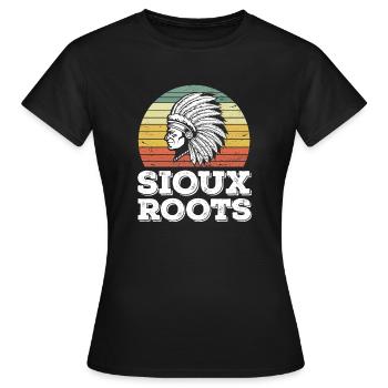 Sioux Tribe Native American Indian Indianer - Frauen T-Shirt - Schwarz - Vorne - AI Model Female 172 dark (172cm)