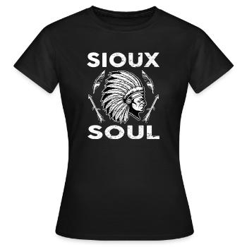 Sioux Tribe Native American Indian Indianer - Frauen T-Shirt - Schwarz - Vorne - AI Model Female 172 dark (172cm)