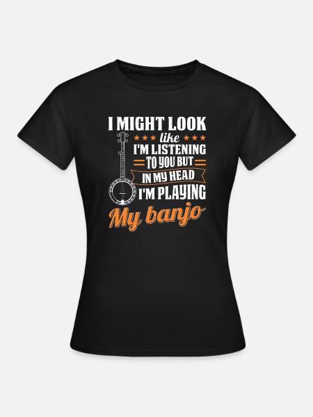 Banjo Joueur Banjo Musicien Musique Country - T-shirt Femme - noir