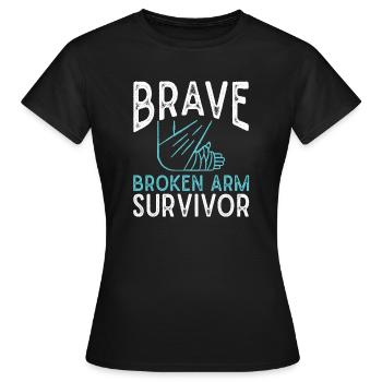 Gebrochener Arm Knochenbruch Arm Verletzung - Frauen T-Shirt - Schwarz - Vorne - AI Model Female 172 dark (172cm)