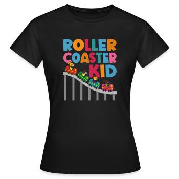 Roller Coaster Amusement Park Amusement Park - Women's T-Shirt - black - Front - AI Model Female 172 dark (172cm)