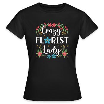 Fleurs Fleuriste fleuriste fleuriste fleuriste fleur - T-shirt Femme - noir - Devant - AI Model Female 172 dark (172cm)