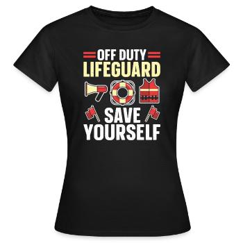 Sauveteur Sauveteur Nageur Natation - T-shirt Femme - noir - Devant - AI Model Female 172 dark (172cm)