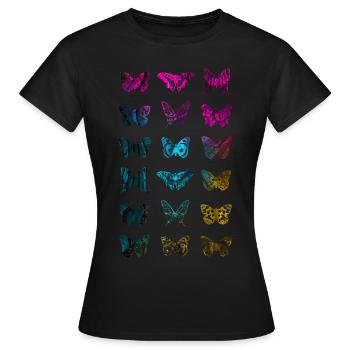 SCHMETTERLING FALTER - Frauen T-Shirt - Schwarz - Vorne - AI Model Female 172 dark (172cm)