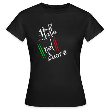 Italien im Herzen Italia nel cuore amore Geschenk - Frauen T-Shirt - Schwarz - Vorne - AI Model Female 172 dark (172cm)