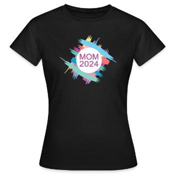 Mom 2024 Ich Werde Mama Neue Mutter Babyparty 24 - Frauen T-Shirt - Schwarz - Vorne - AI Model Female 172 dark (172cm)