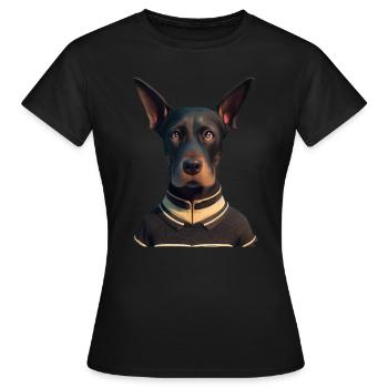 Dobermann Hund - Dobermann - Frauen T-Shirt - Schwarz - Vorne - AI Model Female 172 dark (172cm)