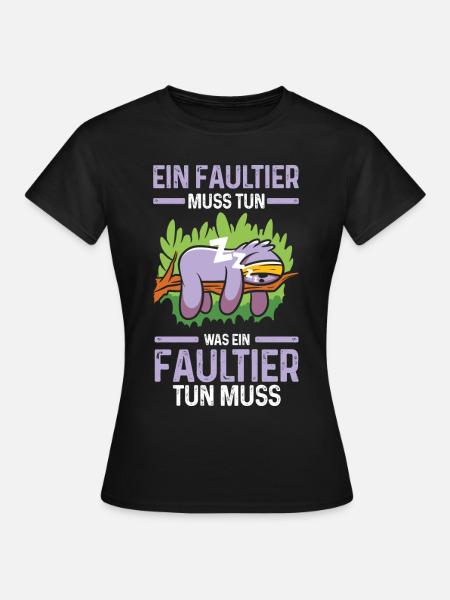 Faultier - Frauen T-Shirt - Schwarz