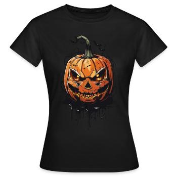 Horreur d’Halloween à minuit citrouille effrayante - T-shirt Femme - noir - Devant - AI Model Female 172 dark (172cm)