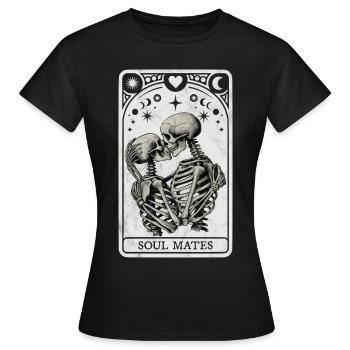 Âmes sœurs Tarot - T-shirt Femme - noir - Devant - AI Model Female 172 dark (172cm)