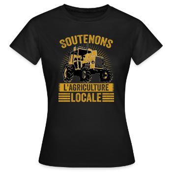 Unterstützen wir die lokale Landwirtschaft - Frauen T-Shirt - Schwarz - Vorne - AI Model Female 172 dark (172cm)