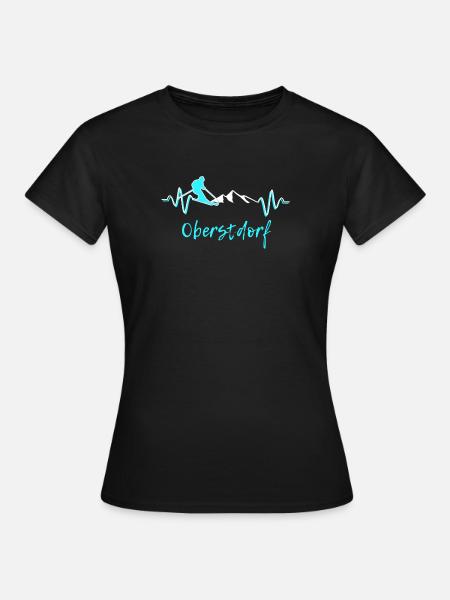 Skifahren Oberstdorf - Frauen T-Shirt - Schwarz