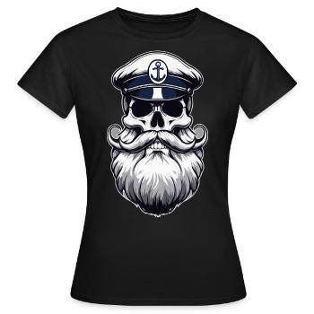 Capitaine Hambourg St Pauli Crâne de la ville hanséatique - T-shirt Femme - noir - Devant - AI Model Female 172 dark (172cm)