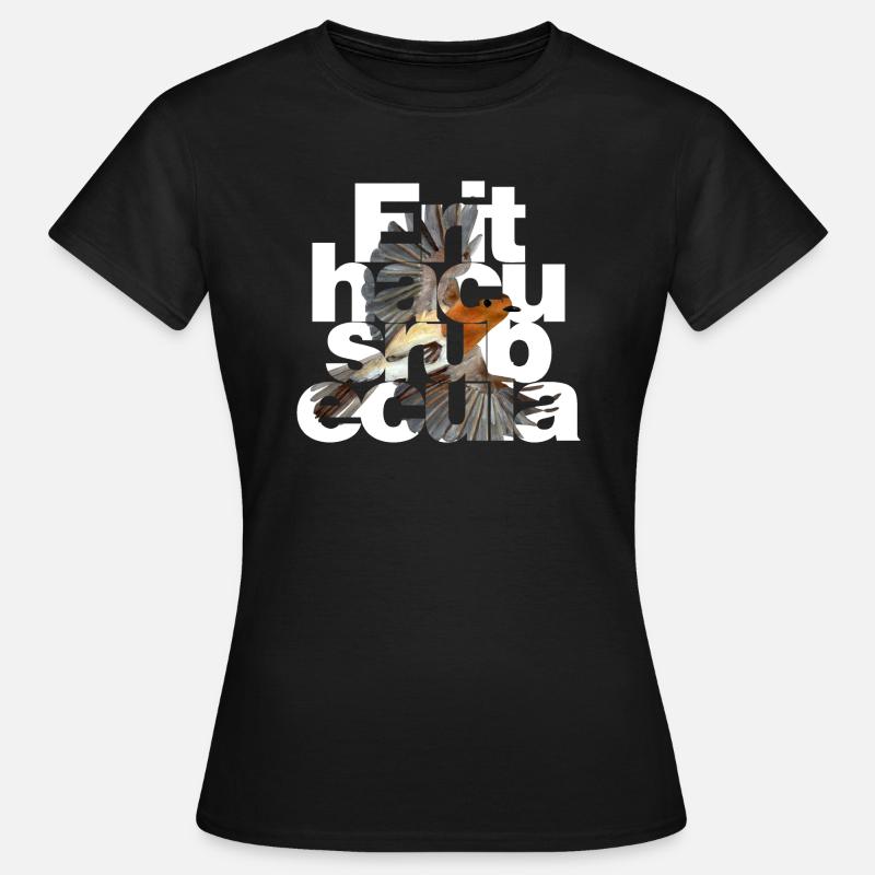 Erithacus rubecula - Rotkehlchen - Frauen T-Shirt - Schwarz