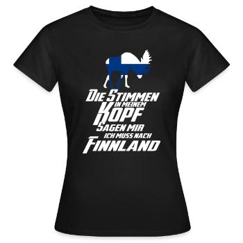 Die Stimme Finnland - Frauen T-Shirt - Schwarz - Vorne - AI Model Female 172 dark (172cm)