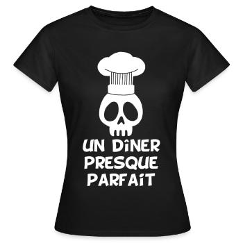 Un dîner presque parfait - T-shirt Femme - noir - Devant - AI Model Female 172 dark (172cm)