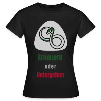 Renew or perish - Women's T-Shirt - black - Front - AI Model Female 172 dark (172cm)
