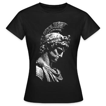 Antique Hero Statue Contrast Print - Women's T-Shirt - black - Front - AI Model Female 172 dark (172cm)