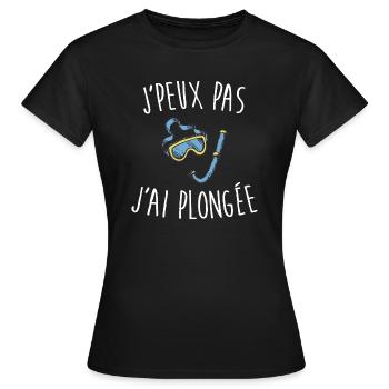 J'peux pas j'ai plongée - T-shirt Femme - noir - Devant - AI Model Female 172 dark (172cm)