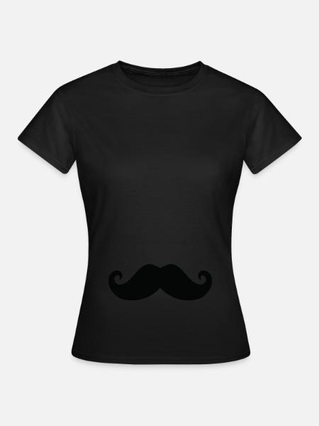 Schnauzbart Geschenk Moustache - Frauen T-Shirt - Schwarz