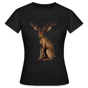 Jackalope - Halloween Lapin créature fabuleuse - T-shirt Femme - noir - Devant - AI Model Female 172 dark (172cm)
