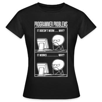 Problèmes de programmation étudiant en informatique drôle - T-shirt Femme - noir - Devant - AI Model Female 172 dark (172cm)