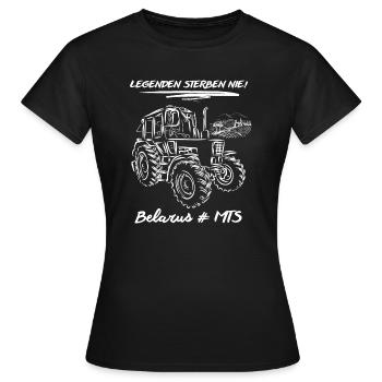 Biélorussie # MTS / GDR Machines agricoles - T-shirt Femme - noir - Devant - AI Model Female 172 dark (172cm)