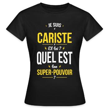 Je suis cariste - Super-pouvoir - T-shirt Femme - noir - Devant - AI Model Female 172 dark (172cm)