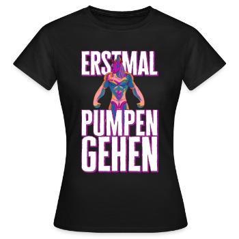 Lustiger Bodybuilder Einhorn Spruch - Frauen T-Shirt - Schwarz - Vorne - AI Model Female 172 dark (172cm)
