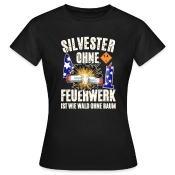Pyro an Silvester - Frauen T-Shirt - Schwarz - Vorne - AI Model Female 172 dark (172cm)