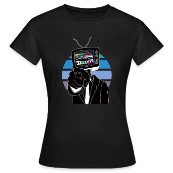 Test image TV Television Television Retro 80s 90s - Women's T-Shirt - black - Front - AI Model Female 172 dark (172cm)