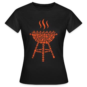 Grill BBQ Barbecue Grill Master Grilling Father - T-shirt Femme - noir - Devant - AI Model Female 172 dark (172cm)