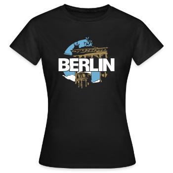 Porte de Brandebourg, Berlin, Allemagne - T-shirt Femme - noir - Devant - AI Model Female 172 dark (172cm)