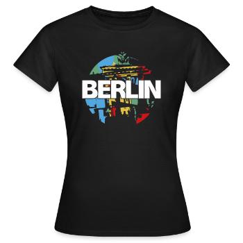 Porte de Brandebourg, Berlin, Allemagne - T-shirt Femme - noir - Devant - AI Model Female 172 dark (172cm)