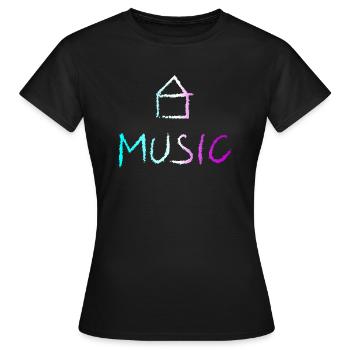 House Music - T-shirt Femme - noir - Devant - AI Model Female 172 dark (172cm)