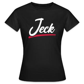JECK | KÖLN | RHEINLAND - Frauen T-Shirt - Schwarz - Vorne - AI Model Female 172 dark (172cm)