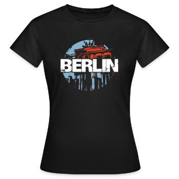 Porte de Brandebourg, Berlin, Allemagne - T-shirt Femme - noir - Devant - AI Model Female 172 dark (172cm)