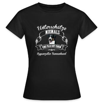Appenzeller Sennenhund - Frauen T-Shirt - Schwarz - Vorne - AI Model Female 172 dark (172cm)